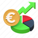 euro, money, price, up, high, data, statistic, finance, icon, 3d, illustration 
