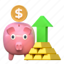 saving, coin, piggybank, buying, gold, investment, finance, illustration 