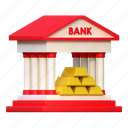 saving, gold, bar, in, bank, account, finance, icon, 3d, illustration 