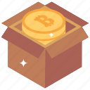 bitcoin box, cryptocurrency box, bitcoin cardboard, bitcoin parcel, bitcoin package 