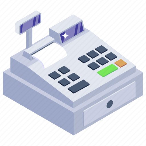 Cash register, cash counter, cash till, point of service, invoice machine icon - Download on Iconfinder