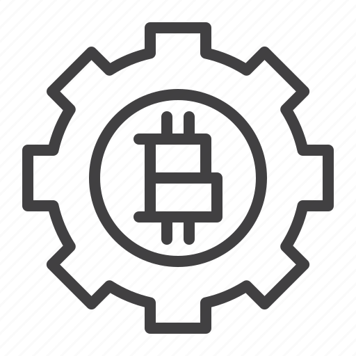 Bitcoin, gear, cryptocurrency, mining icon - Download on Iconfinder