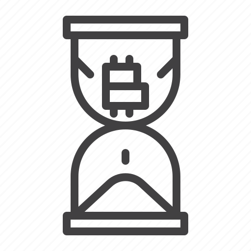 Bitcoin, hourglass, time, money icon - Download on Iconfinder