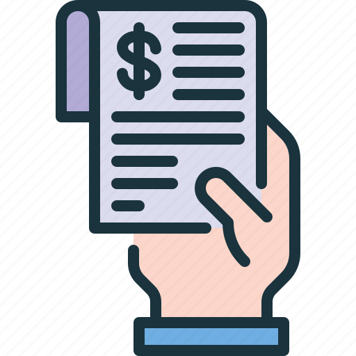 Bill, invoice, receipt, hand, payment icon - Download on Iconfinder