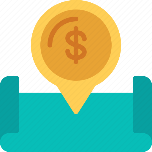 Pin, money, placeholder, map, navigation icon - Download on Iconfinder