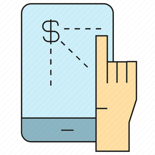 Click, finance, hand, mobile, money, phone icon - Download on Iconfinder