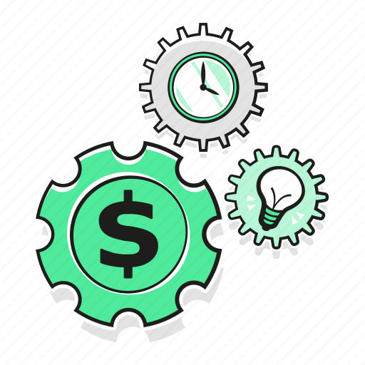Money, gears, business, finance, idea, time, clock icon - Download on Iconfinder