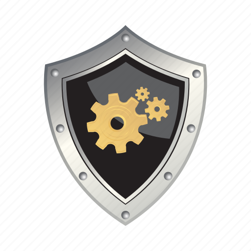 Shield, gear, protection, safety, security icon - Download on Iconfinder