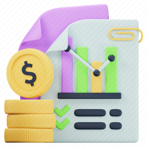 Business, report, chart, graph, analysis, dollar, money 3D illustration - Download on Iconfinder