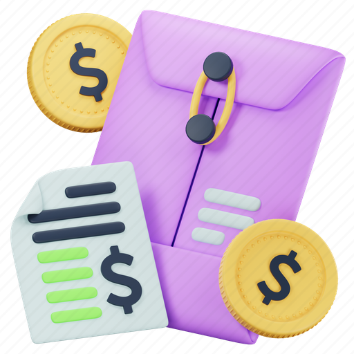 Envelope, letter, paper, mail, message, dollar, money 3D illustration - Download on Iconfinder