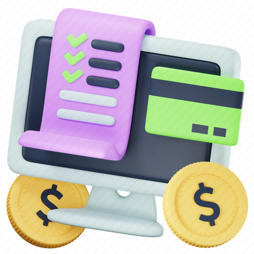 Online, payment, transaction, credit, card, invoice, money 3D illustration - Download on Iconfinder