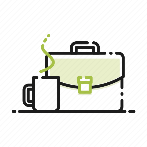 Briefcase, business, coffee, finance, glass, suitcase icon - Download on Iconfinder