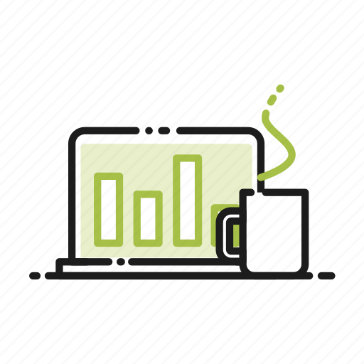 Chart, coffee, finance, glass, graph, laptop icon - Download on Iconfinder
