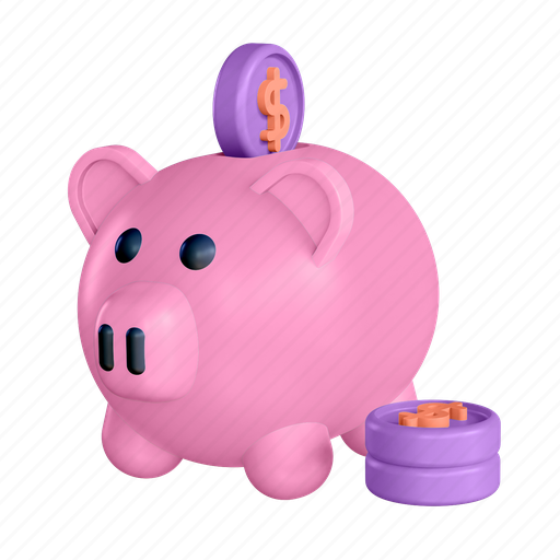 Piggy bank, savings, money, cash, dollar 3D illustration - Download on Iconfinder