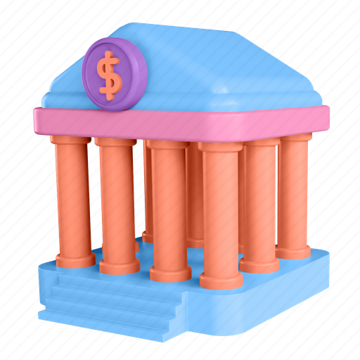 Bank, building 3D illustration - Download on Iconfinder