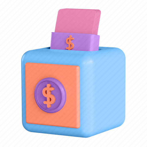 Deposit, money, cash 3D illustration - Download on Iconfinder