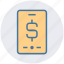 dollar, dollar sign, mobile, online payment, phone, smartphone 