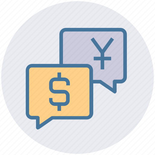 Chat, conversation, currency, dollar, payment talk, yen icon - Download on Iconfinder