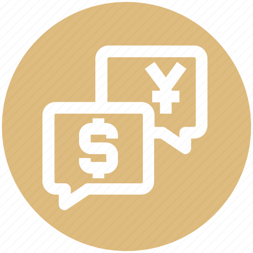 Chat, conversation, currency, dollar, payment talk, yen icon - Download on Iconfinder