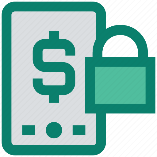 Dollar, finance, lock, mobile, mobile banking, safe banking icon - Download on Iconfinder