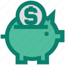 bank, box, coin, money, pig, piggy, saving 