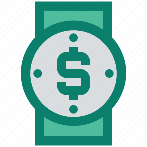 Dollar, hand watch, time, time is money, watch, wrist watch icon - Download on Iconfinder