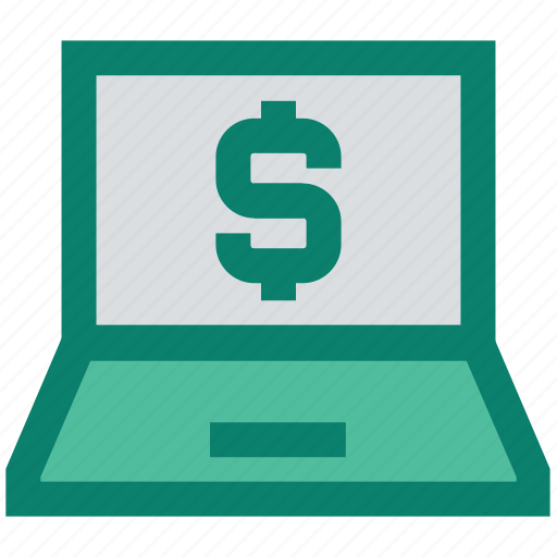 Dollar, finance, income, laptop, laptop pc, online banking, online business icon - Download on Iconfinder