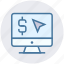 click, display, dollar sign, finance, monitor, mouse 
