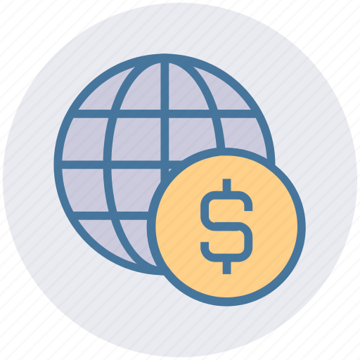 Browser, business, coin, dollar, finance, globe money, world icon - Download on Iconfinder