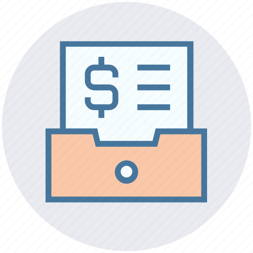Document, dollar sign, drawer, file, finance, paper icon - Download on Iconfinder