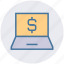 dollar, finance, income, laptop, laptop pc, online banking, online business 