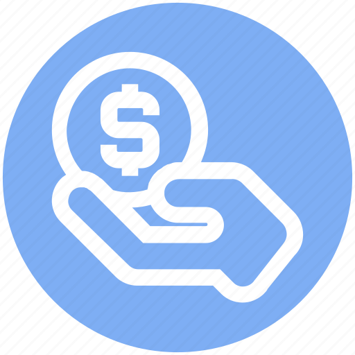 Coin, coin on hand, hand and coin, hand holding dollar, hand with dollar, money, share icon - Download on Iconfinder