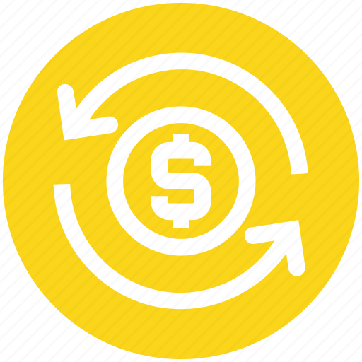 Arrows, business, cash, coin, dollar sign, loading, sync icon - Download on Iconfinder
