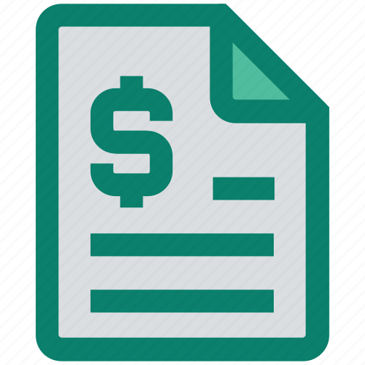 Document, dollar sign, file, finance, paper, statement icon - Download on Iconfinder