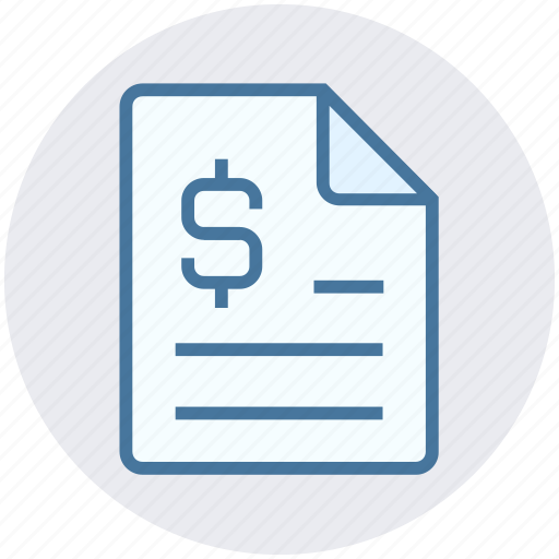 Document, dollar sign, file, finance, paper, statement icon - Download on Iconfinder