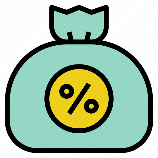 Bag, cash, money, percent, tax icon - Download on Iconfinder
