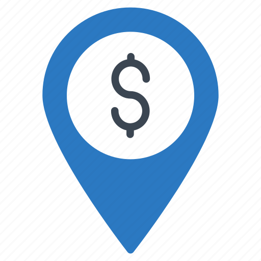 Dollar, finance, location, map, pin icon - Download on Iconfinder
