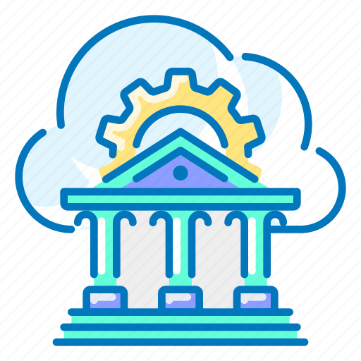Banking, service, bank, gear icon - Download on Iconfinder
