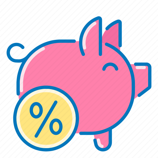 Deposit, piggy, bank, coin, percent icon - Download on Iconfinder