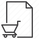 cart, document, order, purchase, shopping 
