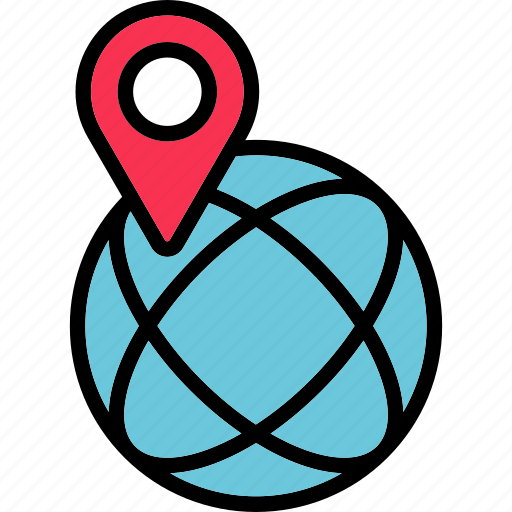 International location, international, location, pin, global, worldwide, planet location icon - Download on Iconfinder