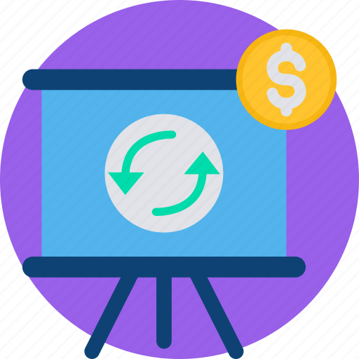 Dollar refresh, update statics, dollar, money, income refresh, repeat, presentation icon - Download on Iconfinder