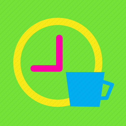 Time, alarm, clock, coffee, drink, tea time, work icon - Download on Iconfinder