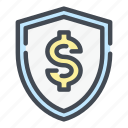 money, dollar, finance, shield, protection, safety, security