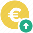 arrow up, euro, euro coin