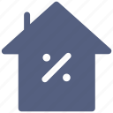 home, house, percent icon