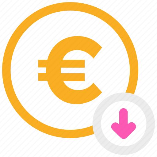 Coin, down arrow, euro icon icon - Download on Iconfinder