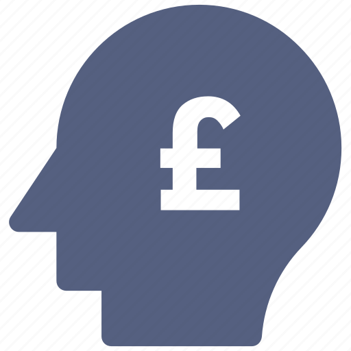 Brain, business mind, human head icon, pound, analytics icon - Download on Iconfinder