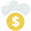 banking, business, cash, cloud, currency, dollar, finances, money, shopping icon 