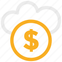 banking, business, cash, cloud, currency, dollar, finances, money, shopping icon
